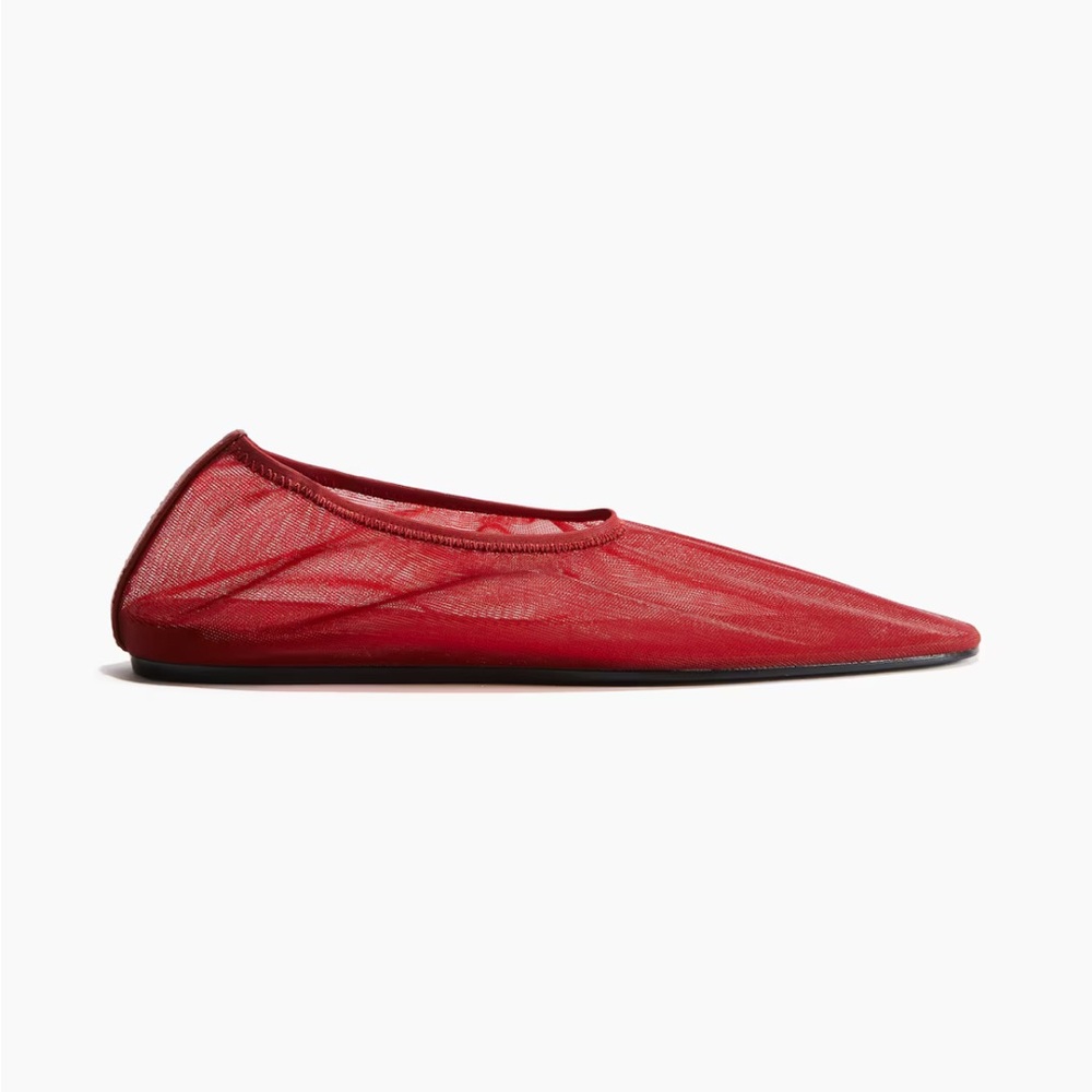 H&M Red Pointed Mesh Flats